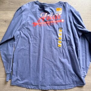 Ariat Rebar Mens XL Long Sleeve V Neck Pocket T Shirt Work Hard Live Free Blue
